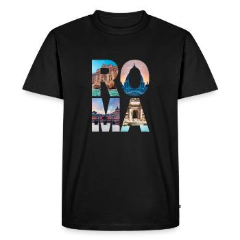 Rome, Italy - Men's Premium Organic T-Shirt - black - Front - Nico (187cm)