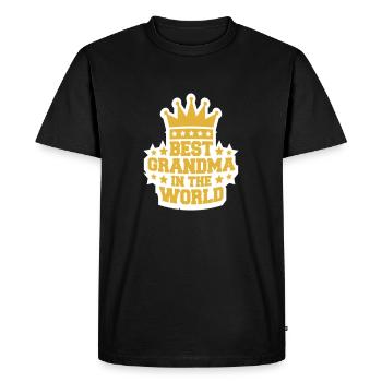 Meilleure grand-mère dans le monde Couronne Reine Logo - T-shirt Premium bio Homme - noir - Devant - Nico (187cm)
