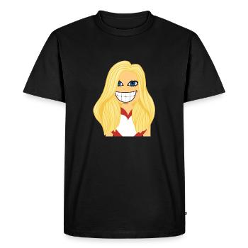 Blonde woman in love - Men's Premium Organic T-Shirt - black - Front - Nico (187cm)