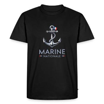 Marine Nationale - T-shirt Premium bio Homme - noir - Devant - Nico (187cm)