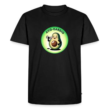 Avo-Cardio - Passionnés d’avocats - T-shirt Premium bio Homme - noir - Devant - Nico (187cm)
