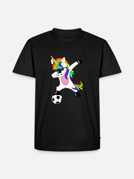 Dabbing Fußball Unicorn Geschenkidee Dab Einhorn - Herre Premium økologisk T-shirt - sort