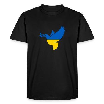 Ukraine Colombe de la Paix - T-shirt Premium bio Homme - noir - Devant - Nico (187cm)