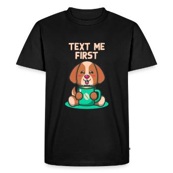 Écrivez-moi le premier patron introverti - T-shirt Premium bio Homme - noir - Devant - Nico (187cm)
