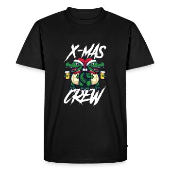 Christmas Crew Xmas Beer Alligator - Men's Premium Organic T-Shirt - black - Front - Nico (187cm)