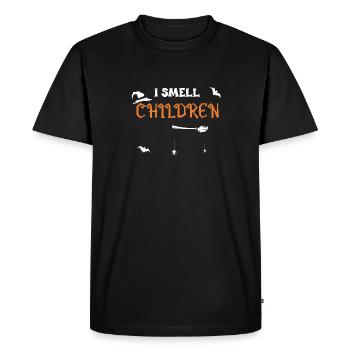 Je sens les enfants - Halloween - T-shirt Premium bio Homme - noir - Devant - Nico (187cm)