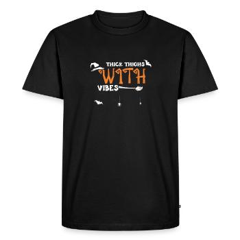 Cuisses épaisses avec vibrations - T-shirt Premium bio Homme - noir - Devant - Nico (187cm)