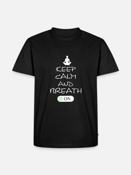 Inhale Exhale - Männer Premium Bio T-Shirt - Schwarz