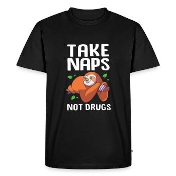 Drug-free addiction addicted - Men's Premium Organic T-Shirt - black - Front - Nico (187cm)