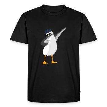 Jolie mouette mouette du nord de l’Allemagne - T-shirt Premium bio Homme - noir - Devant - Nico (187cm)