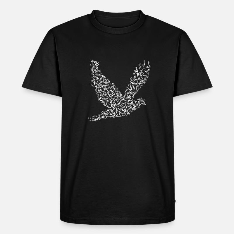Friedenstaube, Taube, Frieden, Peace - Männer Premium Bio T-Shirt - Schwarz
