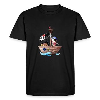 Little pirate with his ship - Men's Premium Organic T-Shirt - black - Front - Nico (187cm)