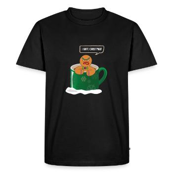 Anti Christmas  Hate Hater Gift Fun - Men's Premium Organic T-Shirt - black - Front - Nico (187cm)