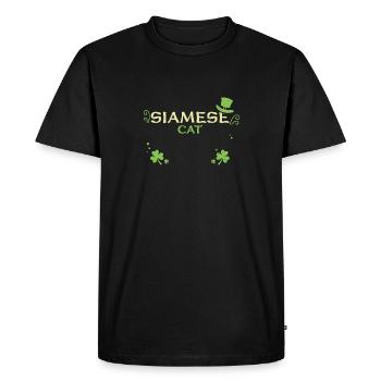 Chat siamois - Saint-Patrick - T-shirt Premium bio Homme - noir - Devant - Nico (187cm)