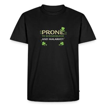 Prone To Shenanigans And Malarkey - Men's Premium Organic T-Shirt - black - Front - Nico (187cm)
