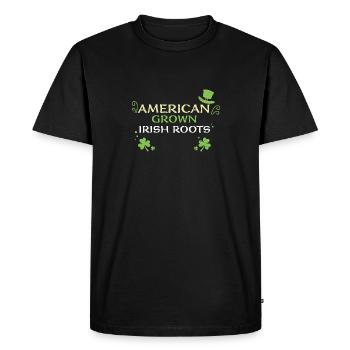 American Grown Irish Roots - Men's Premium Organic T-Shirt - black - Front - Nico (187cm)