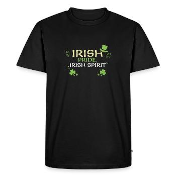 Irish pride, Irish spirit - Men's Premium Organic T-Shirt - black - Front - Nico (187cm)