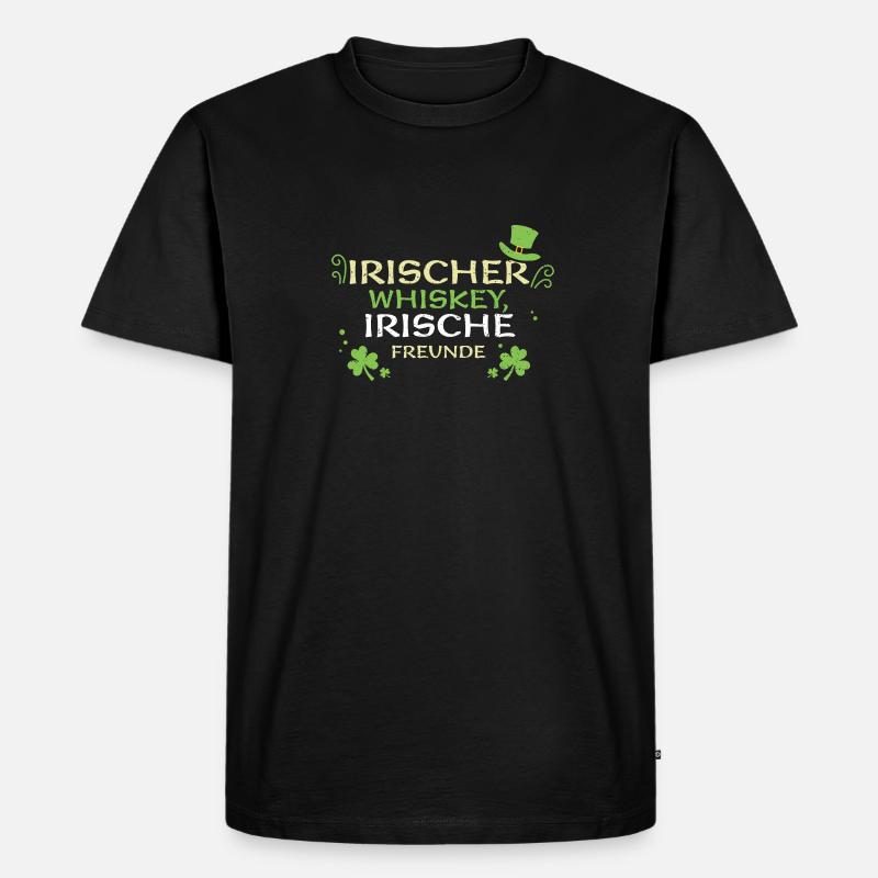 Irischer Whiskey, irische Freunde - Männer Premium Bio T-Shirt - Schwarz