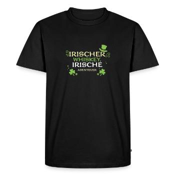 Irischer Whiskey, irische Abenteuer - Männer Premium Bio T-Shirt - Schwarz - Vorne - Nico (187cm)
