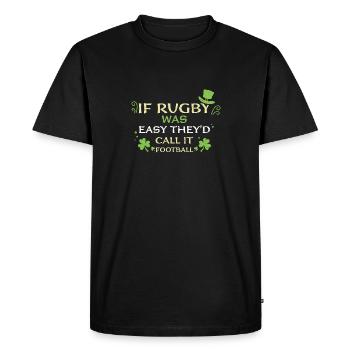 Si le rugby était facile, ils l’appelleraient... - T-shirt Premium bio Homme - noir - Devant - Nico (187cm)