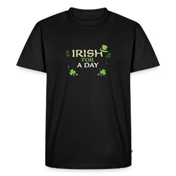 Irish For A Day - Men's Premium Organic T-Shirt - black - Front - Nico (187cm)