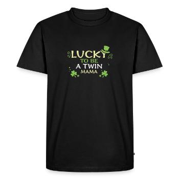 Lucky To Be A Twin Mama - Men's Premium Organic T-Shirt - black - Front - Nico (187cm)
