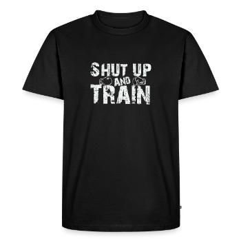 Tais-toi et entraîne-toi - T-shirt Premium bio Homme - noir - Devant - Nico (187cm)