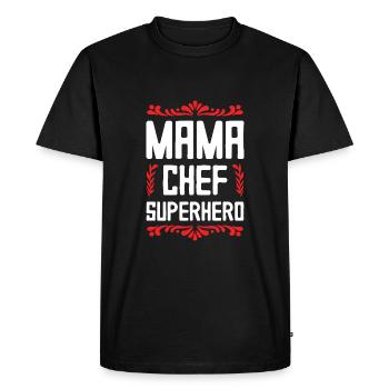 Maman Patron Super-héroïne Maman - T-shirt Premium bio Homme - noir - Devant - Nico (187cm)
