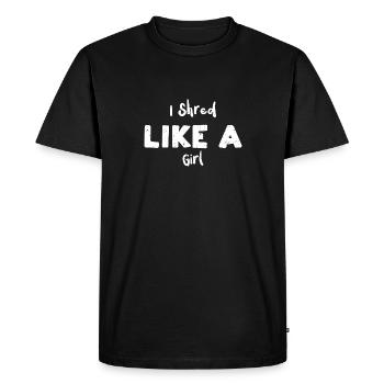 I Shred Like A Girl - Snowboarding - Men's Premium Organic T-Shirt - black - Front - Nico (187cm)