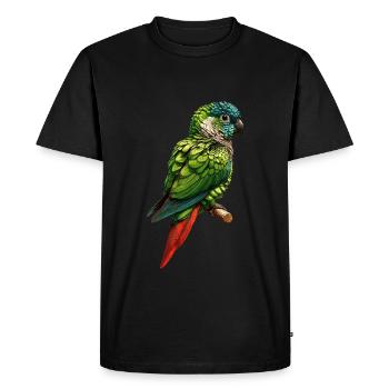 Green Cheek Conure Cute Conure Parrot - Men's Premium Organic T-Shirt - black - Front - Nico (187cm)