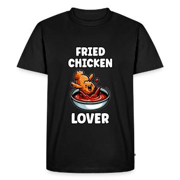 Poulet frit Ailes de poulet Poulet Cadeau - T-shirt Premium bio Homme - noir - Devant - Nico (187cm)