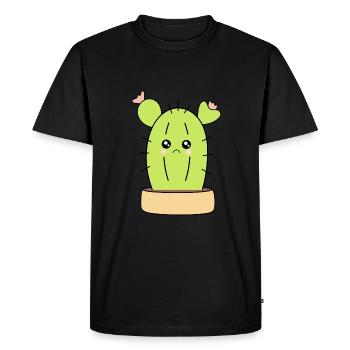 Cactus triste - T-shirt Premium bio Homme - noir - Devant - Nico (187cm)