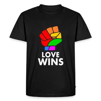 Love wins - T-shirt Premium bio Homme - noir - Devant - Nico (187cm)