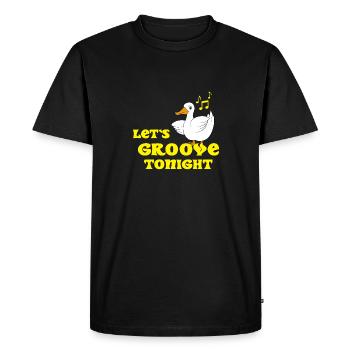 Danse du canard en disant Faisons groove ce soir - T-shirt Premium bio Homme - noir - Devant - Nico (187cm)