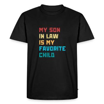 Le cadeau de gendre Son gendre est mon préféré! - T-shirt Premium bio Homme - noir - Devant - Nico (187cm)