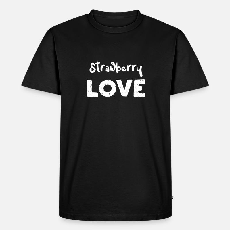 Strawberry Love - Snacks - Männer Premium Bio T-Shirt - Schwarz