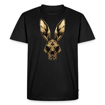 Crâne de lapin zombie - T-shirt Premium bio Homme - noir - Devant - Nico (187cm)