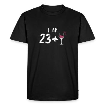 J’ai 23+1 - 24e anniversaire - T-shirt Premium bio Homme - noir - Devant - Nico (187cm)