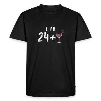 I Am 24 +1 - 25th Birthday - Men's Premium Organic T-Shirt - black - Front - Nico (187cm)