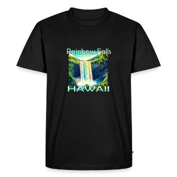 Hawaii Rainbow Falls Design exclusif - T-shirt Premium bio Homme - noir - Devant - Nico (187cm)