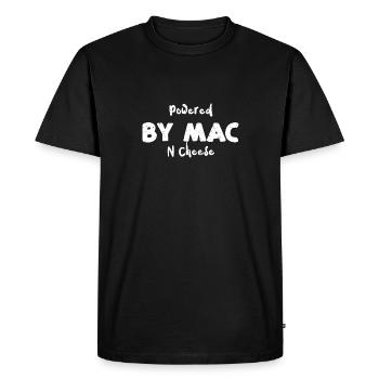 Powered By Mac N Cheese - Noodles - Men's Premium Organic T-Shirt - black - Front - Nico (187cm)