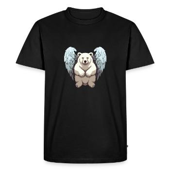 Polar Bear Angel - Charmant design animalier - T-shirt Premium bio Homme - noir - Devant - Nico (187cm)