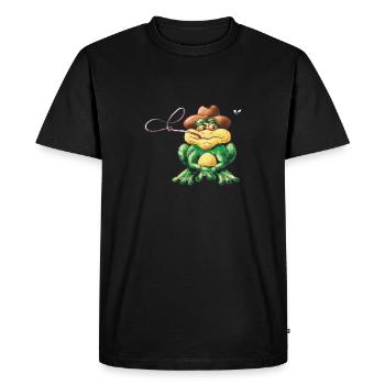 Grenouille au lasso - T-shirt Premium bio Homme - noir - Devant - Nico (187cm)
