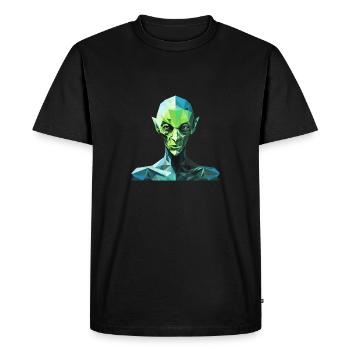 Alien de style polygone - T-shirt Premium bio Homme - noir - Devant - Nico (187cm)