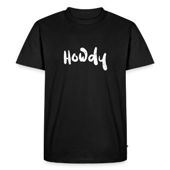 Howdy - Texas - Männer Premium Bio T-Shirt - Schwarz - Vorne - Nico (187cm)