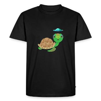 Alien, UFO and Turtle: Adventurous - Men's Premium Organic T-Shirt - black - Front - Nico (187cm)