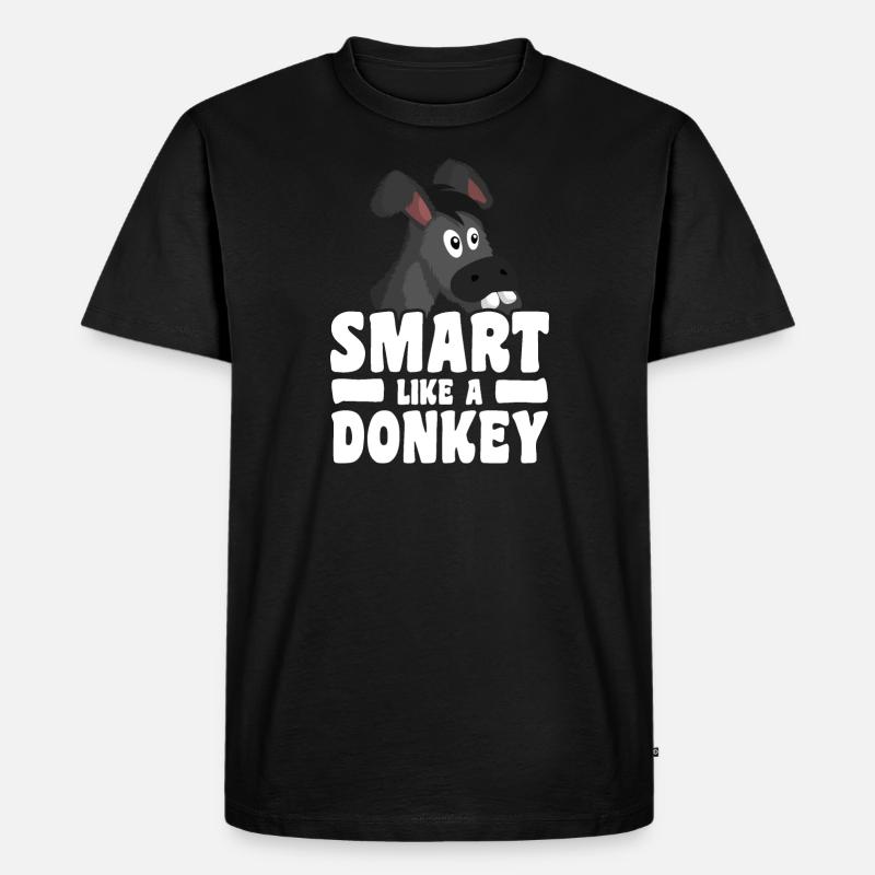 Smart like a donkey - Männer Premium Bio T-Shirt - Schwarz
