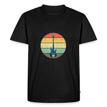 Basse Vintage Bleu / Or - T-shirt Premium bio Homme - noir - Devant - Nico (187cm)