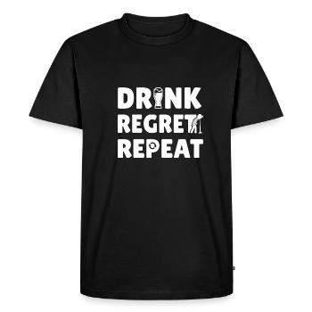 Drink Regret Repeat - T-shirt Premium bio Homme - noir - Devant - Nico (187cm)