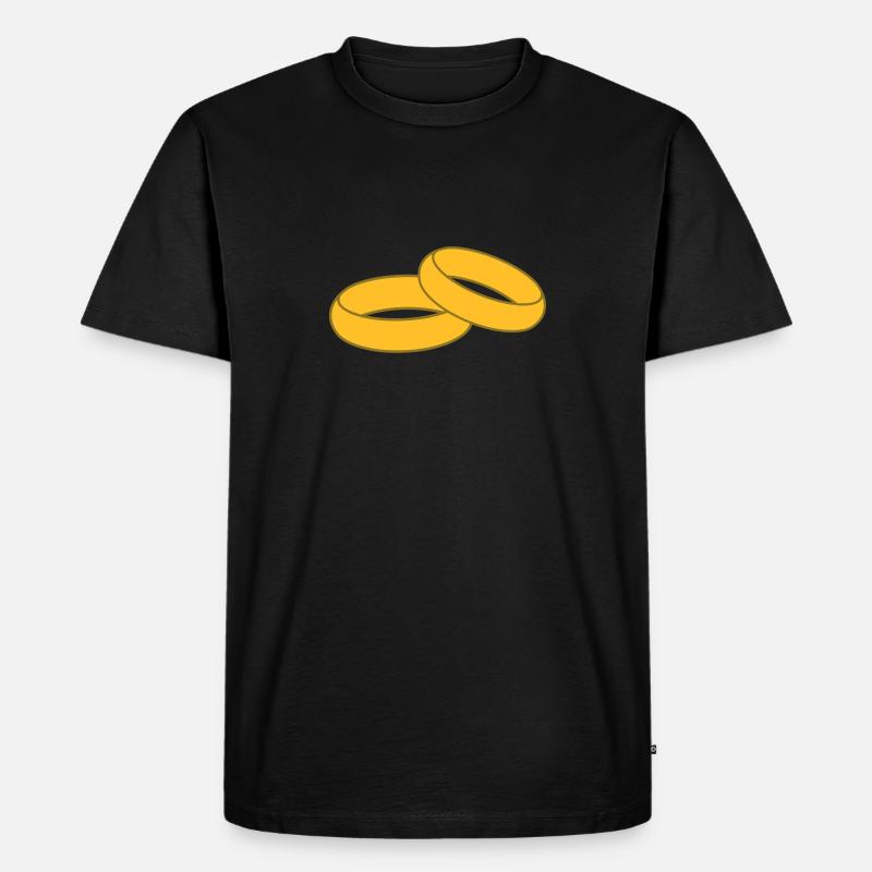 Rings - Männer Premium Bio T-Shirt - Schwarz